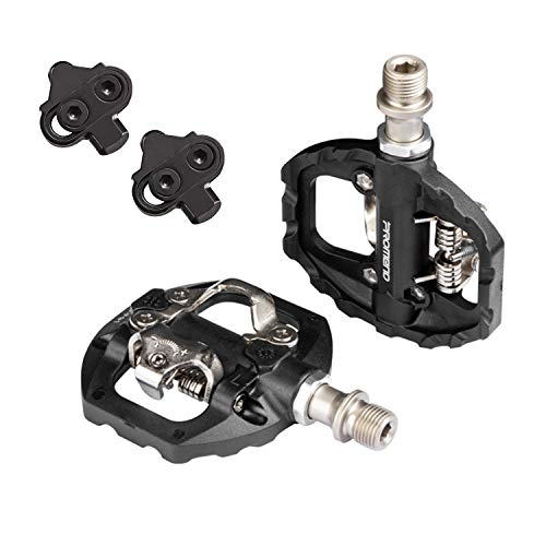 Plataforma doble multiusos - pedal SPD, perfecto para bicicleta híbrida de cross country y sendero, apto para bicicletas de ejercicio de interior, bicicleta giratoria y todas las bicicletas con 9/16 Cover