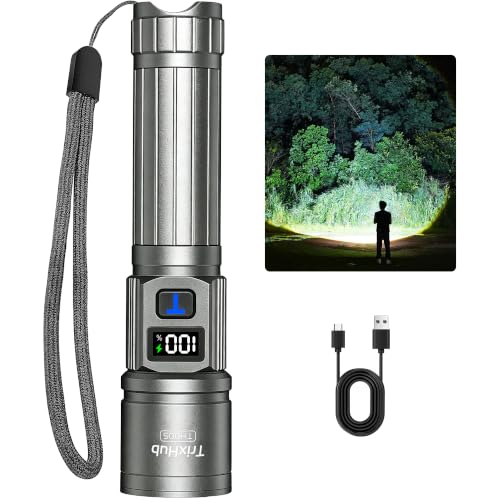 Image of TrixHub Rechargeable Flashlight Super Bright Flashlight (Titanium