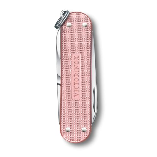 Image of Victorinox Classic SD Alox Swiss Army Knife, Compact, 5 Functions, Swiss Made Pocket Knife with Small Blade, Screwdriver and Key Ring - Cotton Candy (Pink)