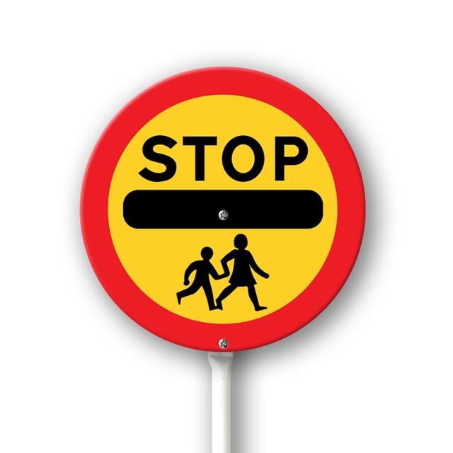 Geroclonup Stop Children Crossing Sign with Metal Stakes, Aluminum Sign for Outdoor Use, 9.2 x 9.2 Inches, Weather Resistant