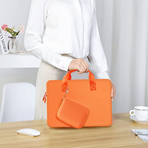 Image of Hseok Laptop Sleeve 13.3-14 inch Case with Small Pouch, Neoprene Computer Bag Compatible with MacBook Neo /Pro 14 M5 /M4 /M3 /M2 /M1, Mac Air /Pro 13.3, XPS 14 and Most 13-14 inch Notebooks,O02G01