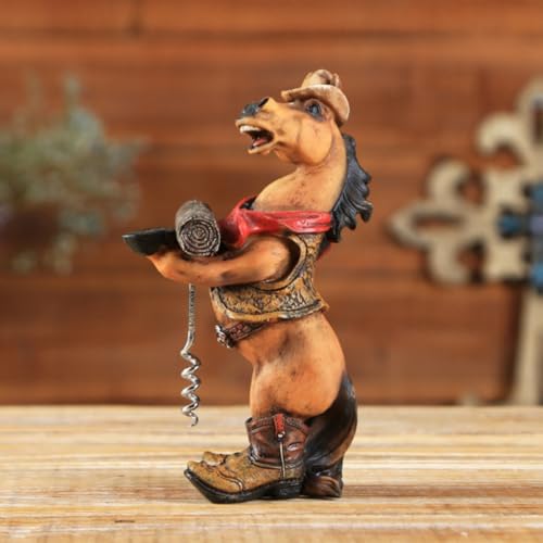 Ouvre-bouteille compact cheval cowboy décapsuleur résine design maison