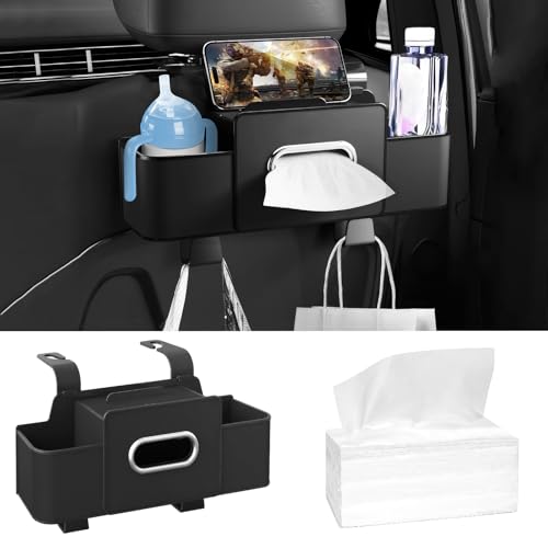 ARTOSHIN Car Back Seat Organizer with 1 Pack of 80 Tissues, Car Seat Back Tissue Box, and Storage...