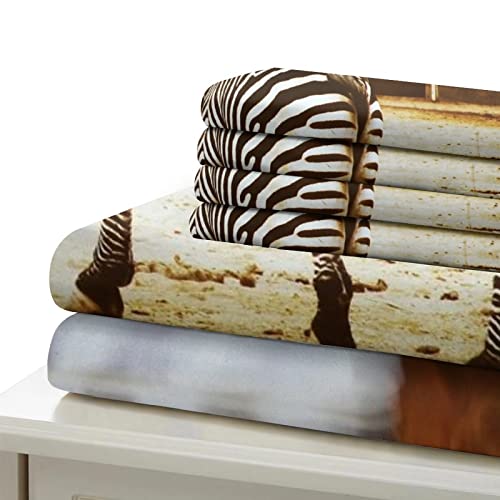 Housse de couette zèbre à fermeture éclair lit simple 135x200 - 6