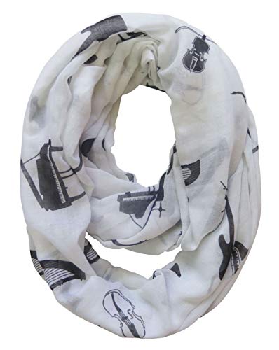 Lina & Lily Musical Instruments Print Women's Infinity Scarf Lightweight4