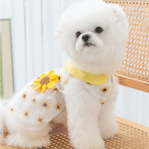 Dog Dress Soft Breathable Puppy Dresses Elegant Princess Lace Floral Pet Dress With Sunflower For Small Dog #TOP5