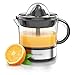 Produktbild Arendo - elektrische Saftpresse 700 ml - Zitruspresse Orangenpresse Entsafter - 2 Presskegel  Klarsichtbehälter  BPA-frei  automatischer Rechts-Links-Lauf - anpassbare Siebgröße  Aromadeckel