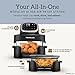 TEVOLUX 4-in-1 Portable Glass Air Fryer Cooking System, 1500W, 6.3QT & 4.4QT Glass Containers with Storage Lids, Microwave, Freezer & Dishwasher Safe