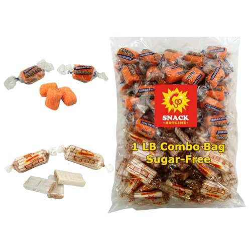 1 Lb Bag of Atkinson's Sugar-Free Chick O Stix Nuggets and Peanut Butter Bars - 50/50 of Each Crunchy Candy - Bulk Individually Wrapped-Fresh-Crispy