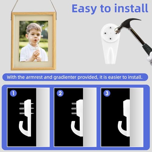 Image of Dimeho Concrete Wall Hooks, 40 Pcs Heavy Duty Picture Hangers Invisible Nail Screws Wall Hooks for Wooden /Stucco /Hard Wall Non-Trace Photo Frame Hangers Hanging Kit No Damage or Drilling