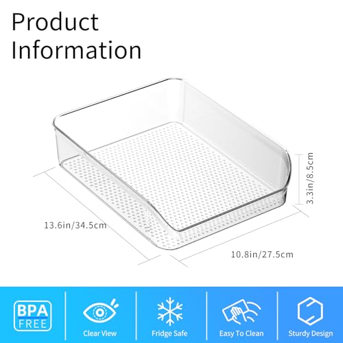 Ettori 2 Pack Water Bottle Organizer Refrigerator Organizer Bins and Clear Storage Bins for Fridge, Freezer, Cabinet, Cupboard, Pantry Shelf, BPA-Free - Image 3