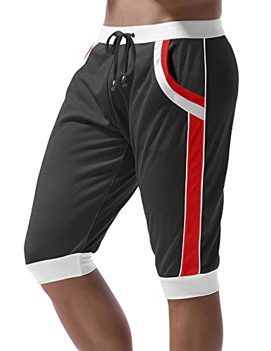 EKLENTSON Capri Shorts for Men Joggers for Men Sweat Shorts for Men Boy Shorts for Men Gym Shorts Athletic Shorts Casual Shorts Men Dark Grey