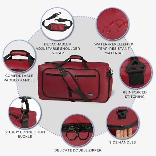 Image of Fmeida 65L Duffle Bag Foldable Travel Duffel Bags for Men Women Travel Bag | Shoes Compartment, 65L Large Capacity, Foldable, Packable, Water Repellent, Tear Resistant, for Traveling Gym Overnight Camp