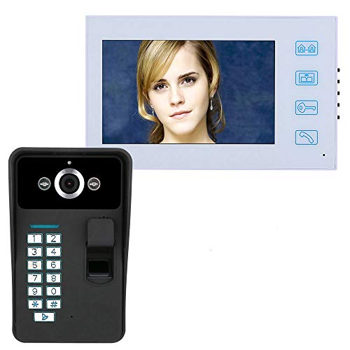 7"TFT Fingerabdruckerkennung RFID-Kennwort-Video-Türsprechanlage Intercom-Türklingel Mit Mit No-Electric-Treffer-Türschloss