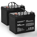 Daakmax 12V 35ah Deep Cycle AGM Battery Rechargeable SLA Maintenance-Free Batteries for Camping RV Off-Grid System, Pack of 2