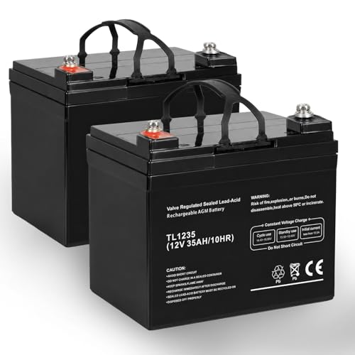 Daakmax 12V 35ah Deep Cycle AGM Battery Rechargeable SLA Maintenance-Free Batteries for Camping RV Off-Grid System Pack of 2