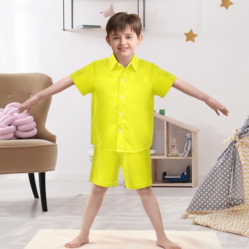 Image of 3T Toddler Boy Shorts Set Black Hawaiian Button Down Shirts Summer Outfits for Little Boy