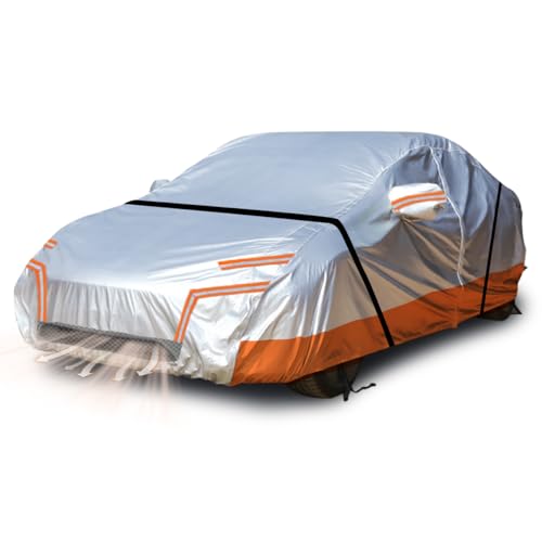 Image of Car Cover Custom fit Tesla Model-Y with Cab Door Zipper, Car Cover Waterproof All Weather with Ventilated Mesh Charging Port Door