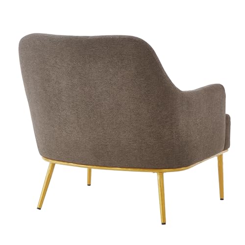 Sillón moderno Chenille Marrón miniatura 7