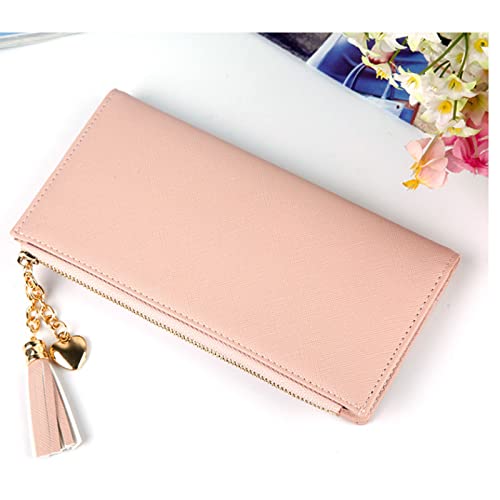 Purses for Women Tassel Women's Wallet Fashion Long Zipper Wallet PU Purse Position Clasp Clutch (K)4