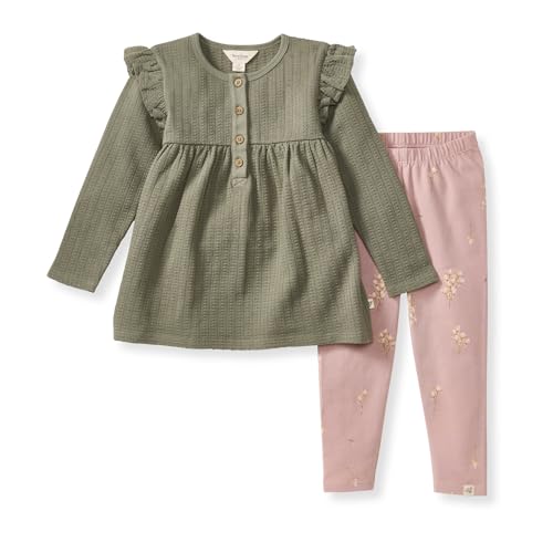 Burt's Bees Baby baby-girls Top and Pant Set, Tunic and Leggings Bundle, 100% Organic Cotton