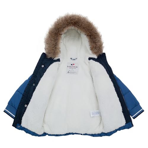 Rokka&Rolla Toddler Boys' Water-Resistant Sherpa Fleece Lined Puffer Jacket Winter Parka Coat3