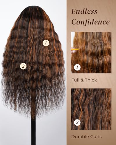 Image of Arabella Glueless Wigs Human Hair 1B30 Glueless wig 26inch Curly Wave Wig