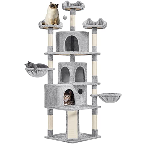 Yaheetech 194cm Large Cat Tree, Multi-Level Cat Tower with Comfy Condos, Scratching Posts, Cozy Perches, Cat Bed Furniture for Indoor Cats Yaheetech 194cm Large Cat Tree, Multi-Level Cat Tower with Comfy Condos, Scratching Posts, Cozy Perches, Cat Bed Furniture for Indoor Cats