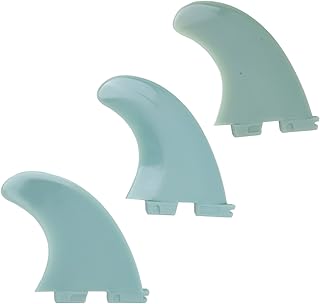 Tyenaza 3pcs Surfboard Fins, Surfboard Thruster Fins Set, PVC Surfing Thruster Fin Set for Longboard Paddleboard Tail Accessories