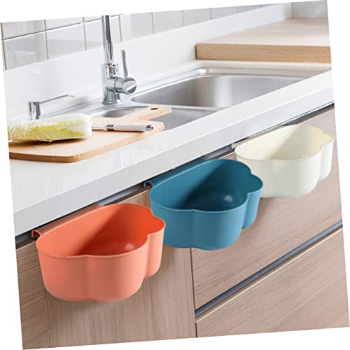 Caneca de basura colgante rectangular de plástico blanco para cocina miniatura 4
