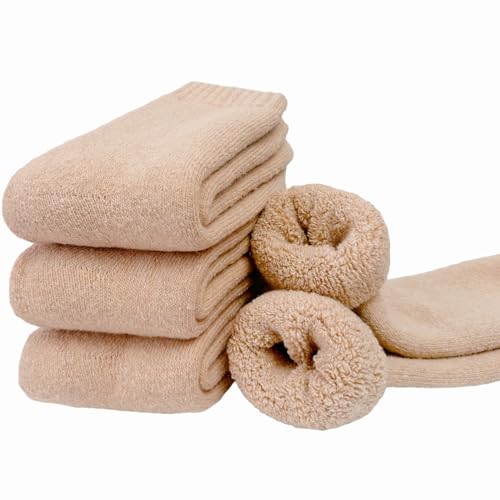 3 Pairs Women Marino Wool Socks Large Size Heavy Winter Warm Thermal Cashmere Soft Super Thick Socks Cold Weather