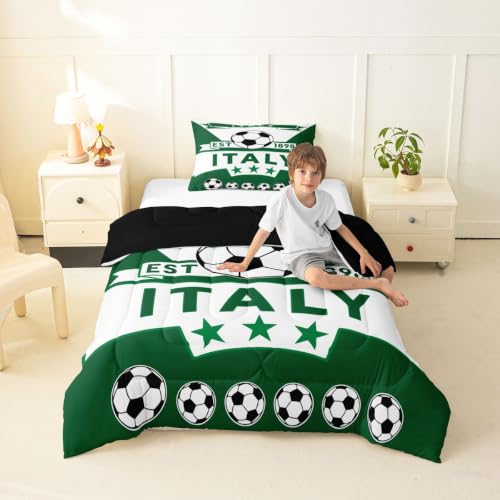 Image of Feelyou Football Soccer Comforter Set Twin Size Bedding Set