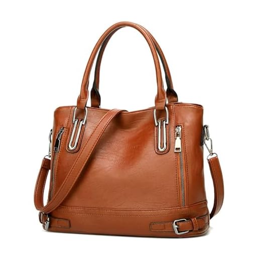 VINBAGGE Bolso de Mujer,Bolsos Marrón Mujer Bolsos de Mano para Mujer Bolsos Mujer de Cuero PU Casual Bolsa Tote Gran Capacidad Comprar/Ocio/Negocios/Viajar/Marrón