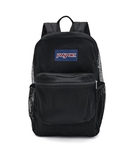 JanSport Eco Mesh Backpack, Red Tape, 17” x 12.5” x 6” - Large Semi-Transparent Bag for Adults...