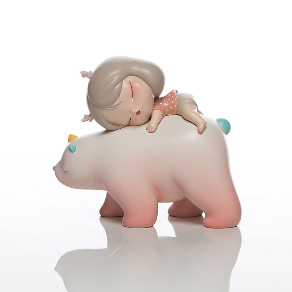 Sculpture Śliczne ręcznie malowane mała dziewczynka bajki dekoracji małe dekoracje domowe Dekoracje Desktopowe Cooler Cute Handmade prezenty Statue (Color : A)