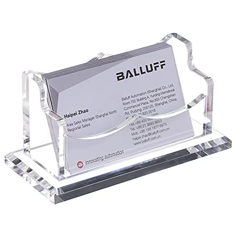 SANRUI Business Card Holders for Desk Acrylic Card Display Desk Stand Desktop Holder Office Accessories (1 Tier 1slot) Cover