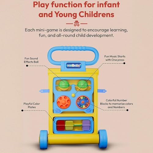 Image of StarAndDaisy Baby Walker /Multipurpose Push Walker for 0-24 Months (Yellow)