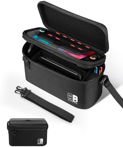 （00:01時点） Mozan Switch 2 ケース 大容量収納 まるごと収納バッグ オールインボックス 2層構造 キャリーケース スイッチ2 全面保護 耐衝撃 防水 Switch 2本体・ドック・Joy Con・Proコン対応 ゲームカード 電源アダプタ全部収納 自由配置 防塵 防汚 持ち運び便利 (ブラック)