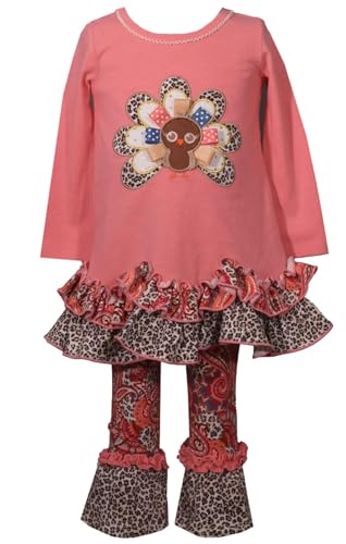 Image of Bonnie Jean Girls Fall Legging Sets Choose Style (Coral, Pink, Brown, 2T)