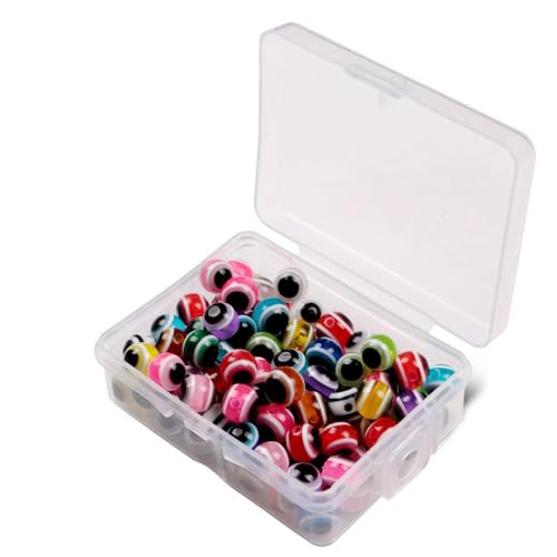 400 piezas caja de cuentas ojo de pez 3D multicolor miniatura 6