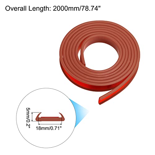 Image of uxcell U Shape Furniture Edge Banding, 2M Self Adhesive Flexible Edging Trim, 5x18mm TPE Edge Guards for Cabinets Furniture Repair Restoration, Brown