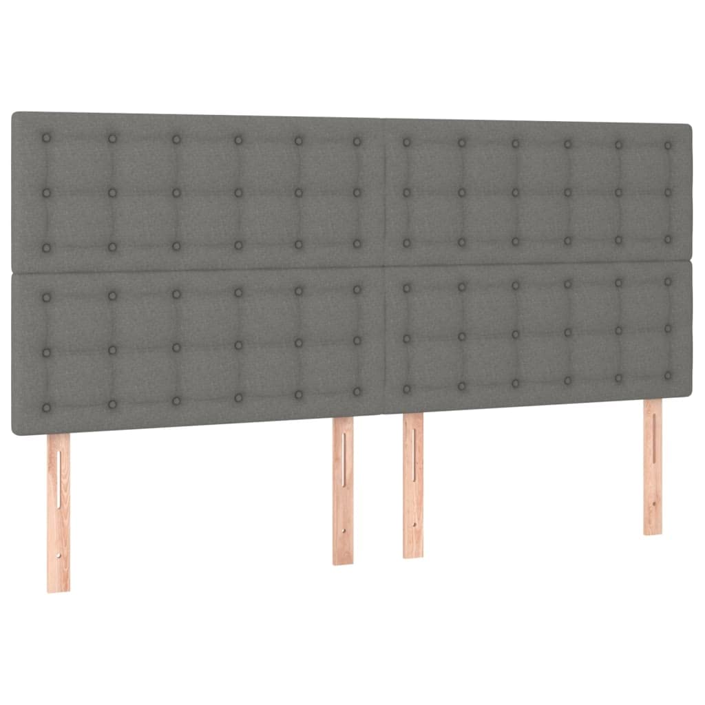 Testiera per Letto Grigio Scuro Tessuto Regolabile 160x118/128 cm