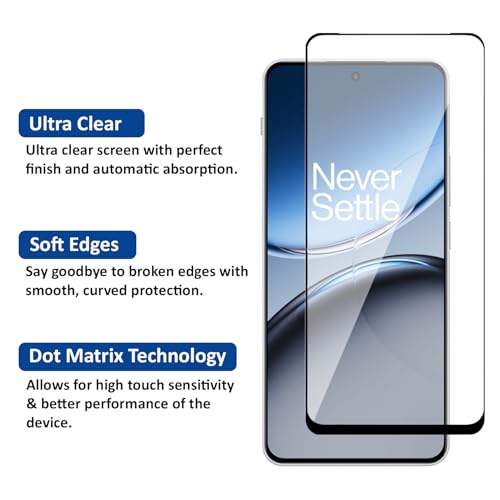 Image of AIBEX Tempered Glass for OnePlus Nord 4 5G / Vivo Y200E 5G / OnePlus Nord 3 5G | 9H Hardness | Anti-Glare & Anti-Fingerprint | Water Resistant | Edge-to-Edge Full Screen Protector | Bubble-Free