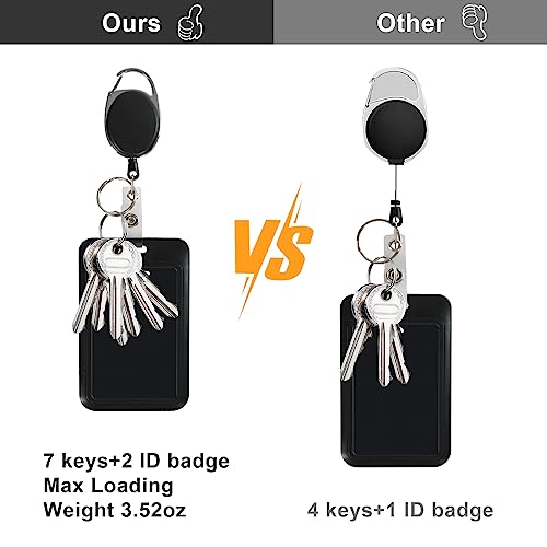 Image of Retractable ID Badge Holder with Lanyard,Heavy Duty Badge Reel,Detachable Keychain, Cruise Ship Cards Holder,for Nurse Officer Teacher Security Staff Women Men(Green)