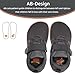 WateLves Wide Toddler Barefoot Shoes Little Kids Boys Girls Walking Tennis Sneakers with Breathable Mesh Zero Drop Sole Adjustable Strap(Dark Grey,31)