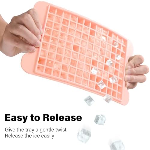 Mini Ice Cube Tray for Freezer: FDDBI Small Ice Trays for Freezer with Bin - 117×4PCS Easy Release Nugget Ice Tray - Crushed Ice Tray with Container