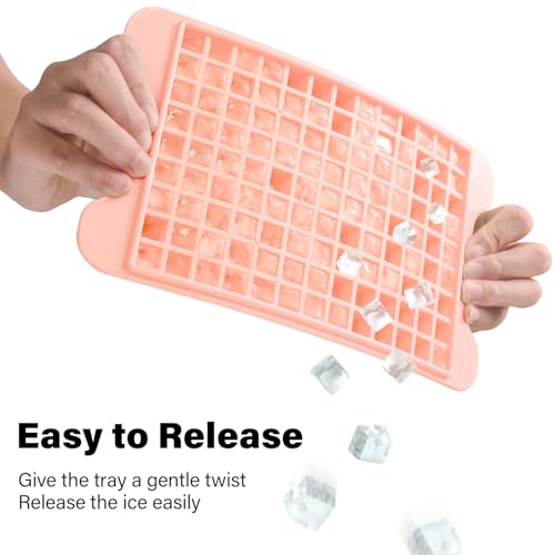 Mini Ice Cube Tray for Freezer: FDDBI Small Ice Trays for Freezer with Bin - 117×4PCS Easy Release Nugget Ice Tray - Crushed Ice Tray with Container