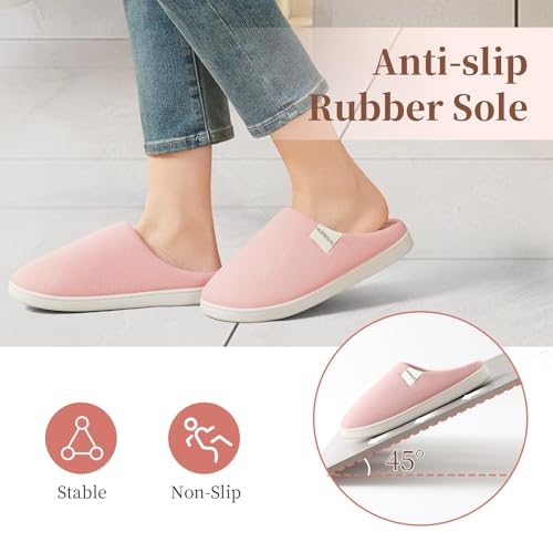 HUXMEYSON Slippers for Women, Womens Slippers Indoor Outdoor with Memory Foam, Cozy & Warm House Slippers for Woman with Anti-Slip Rubber Sole4