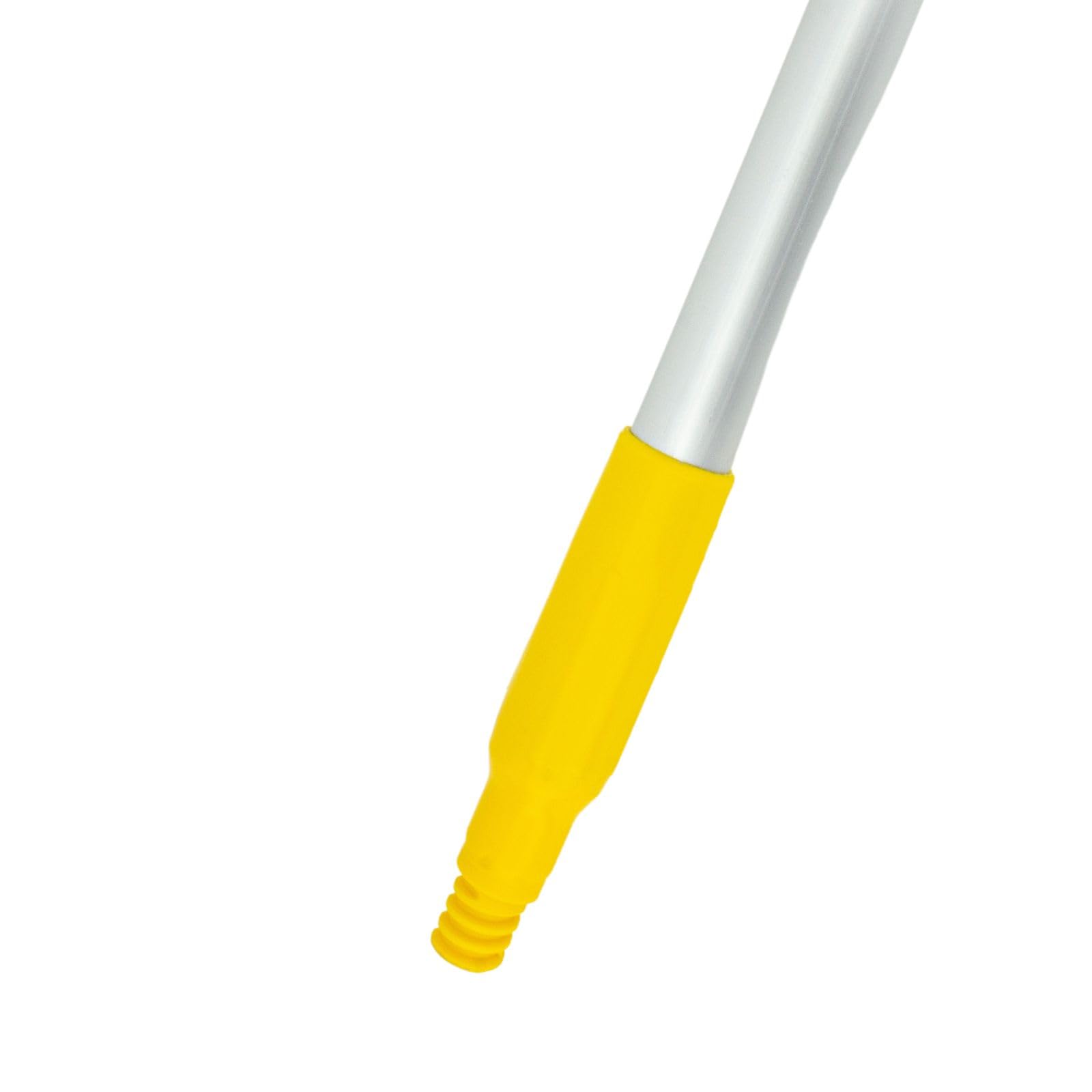 SPARTA Adjustable Aluminum Broomstick, 48” Mop and Broom Handle Replacement with Color-Coded System for Environments with Harsh Cleaning Agents, Aluminum, 48 Inches, Yellow