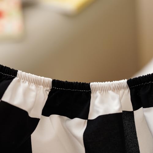Image of Wellboo Black White Plaid Toddler Bedding Sets for Girls Boys Black and White Checkerboard Grid 4 Pieces Soft Crib Bed Set Including Comforter, Sheets and Pillowcase Kids Checkered Geometric Quilt